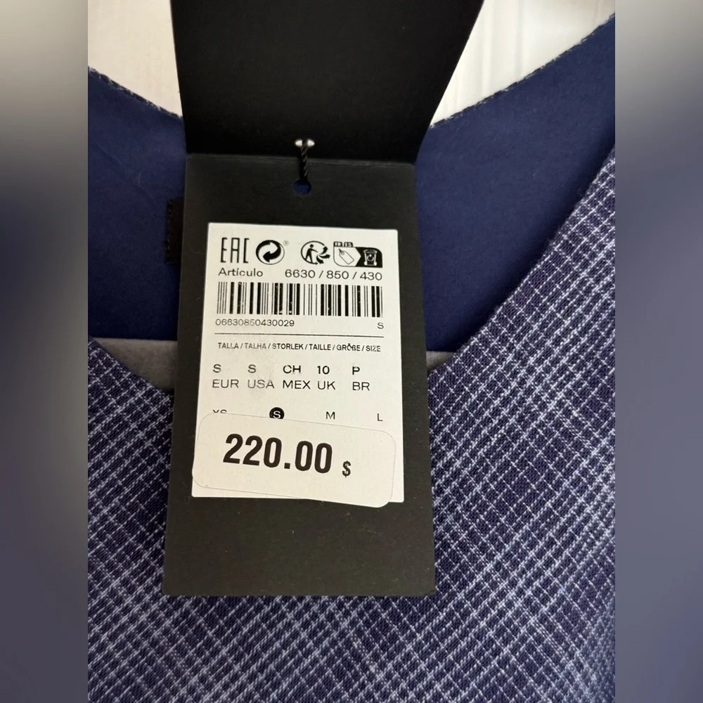 NEW Massimo Dutti Long Checkered Dress with Back Detail - Picture 6 of 12
